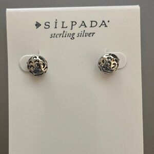 SILPADA P3128 Filigree Half Dome Post Earrings